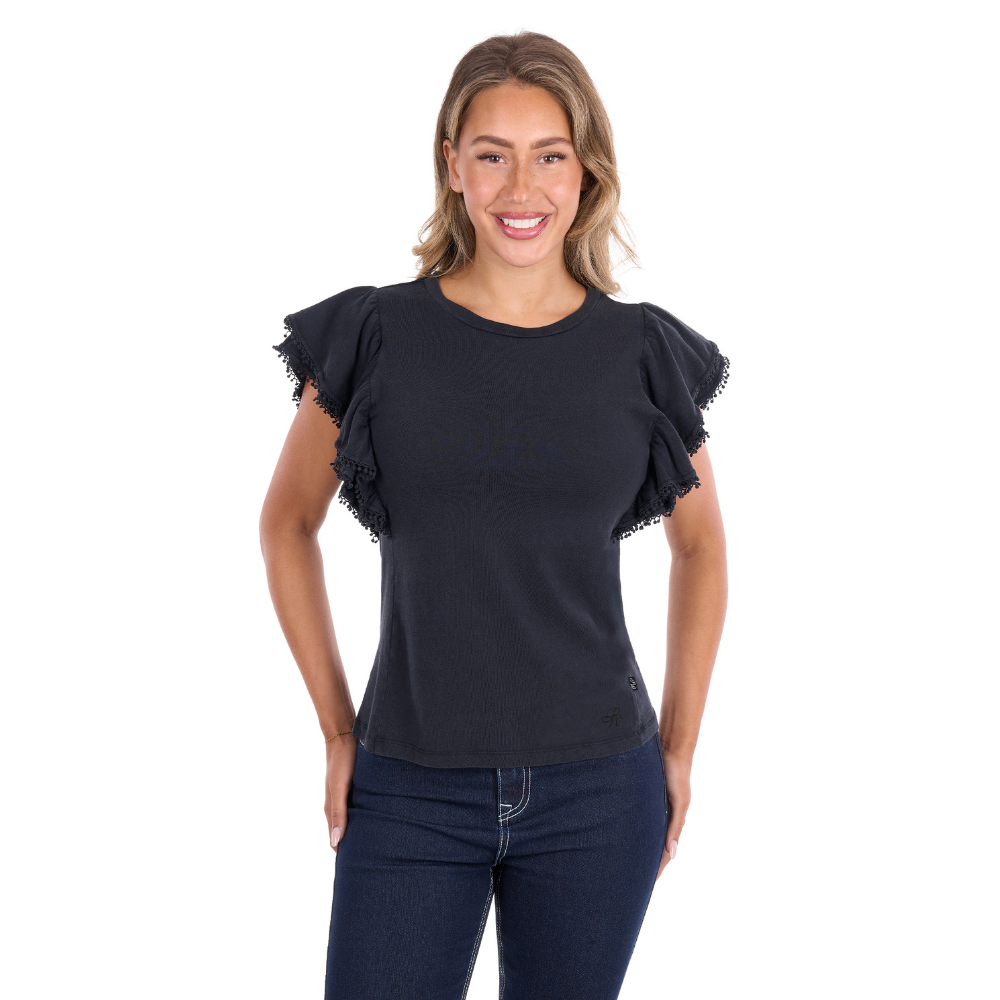 Pure Western Womens Leah S/S Tee (P6S2501266) Washed Black