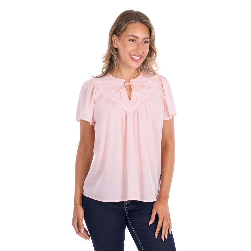 Pure Western Womens Leslie S/S Blouse (P6S2504261) Blush