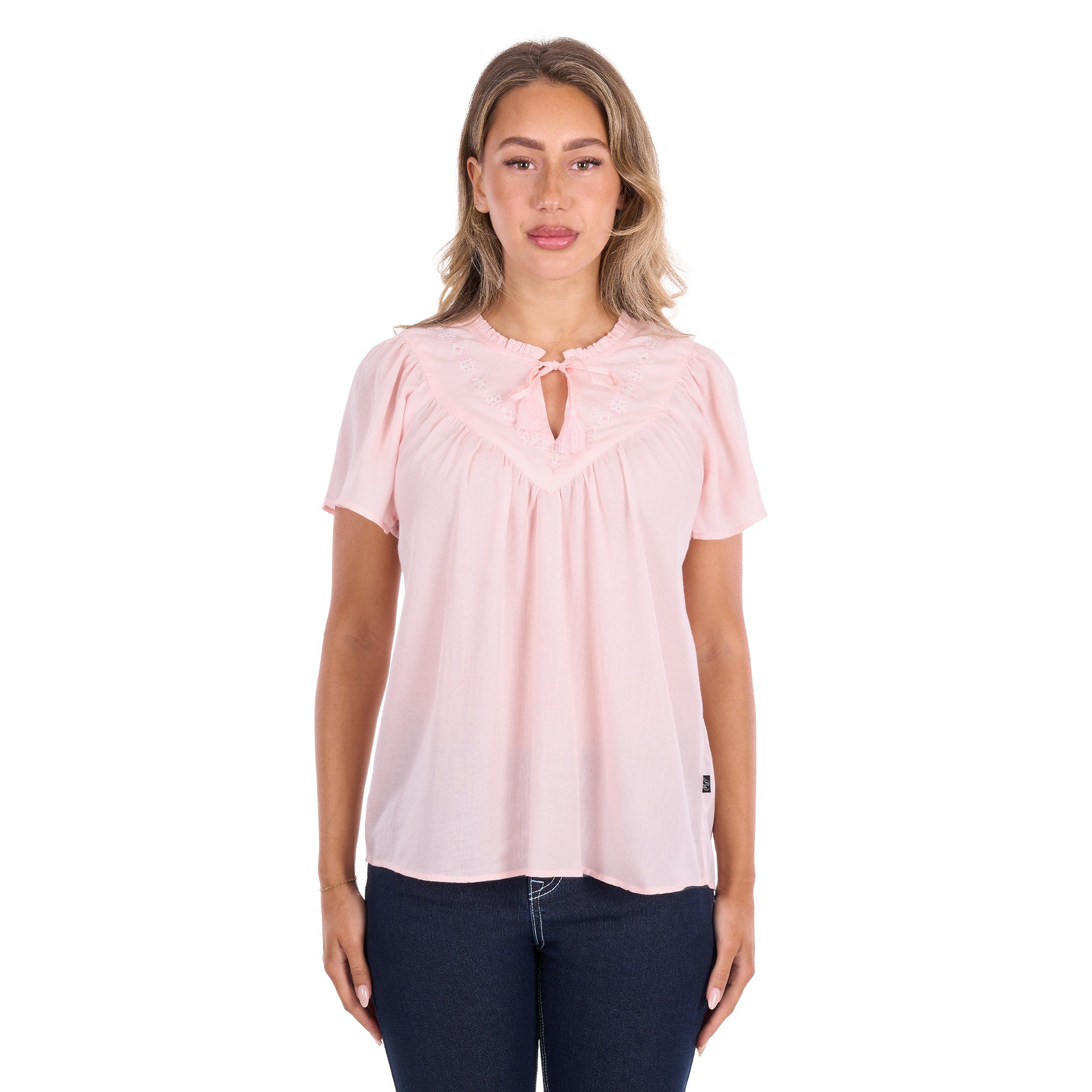 Pure Western Womens Leslie S/S Blouse (P6S2504261) Blush