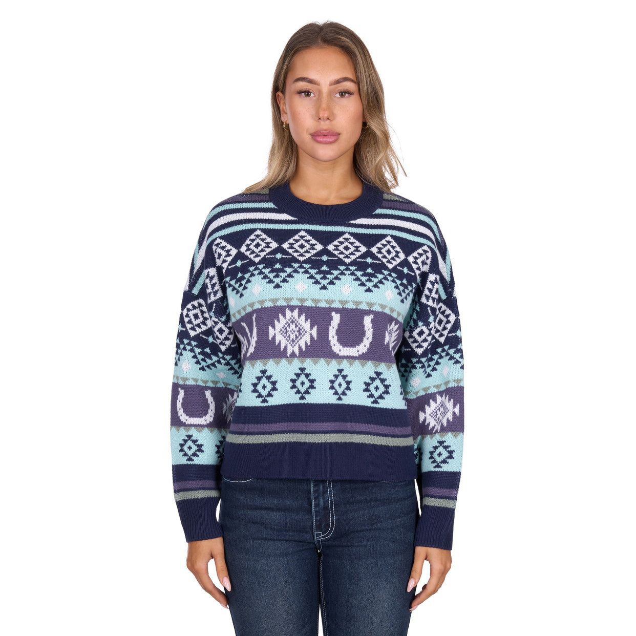 Pure Western Womens Margo Pullover Jumper (P6W2570227) Navy