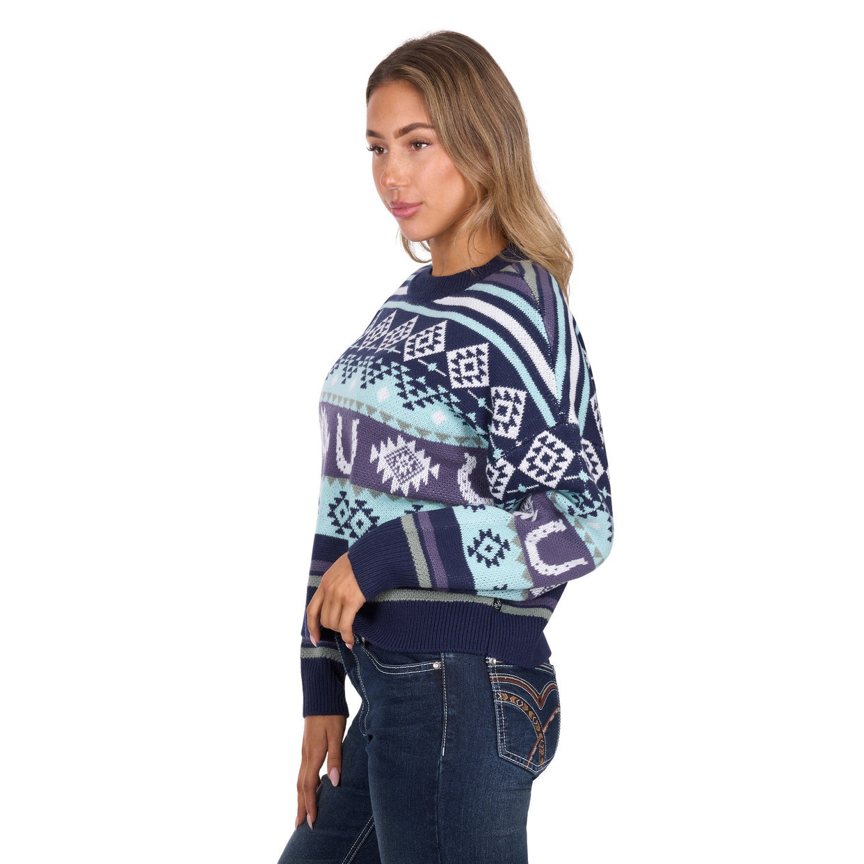 Pure Western Womens Margo Pullover Jumper (P6W2570227) Navy