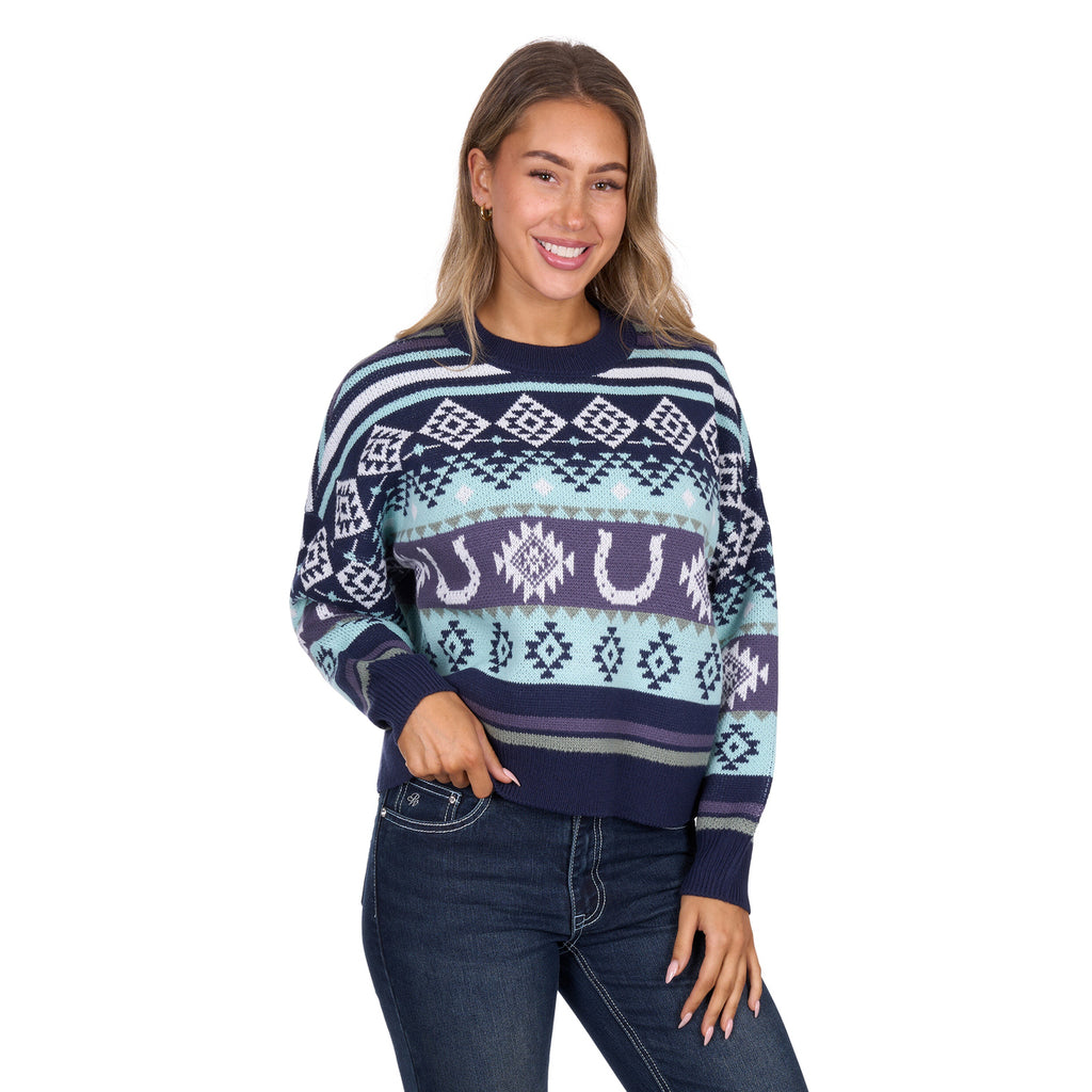 Pure Western Womens Margo Pullover Jumper (P6W2570227) Navy