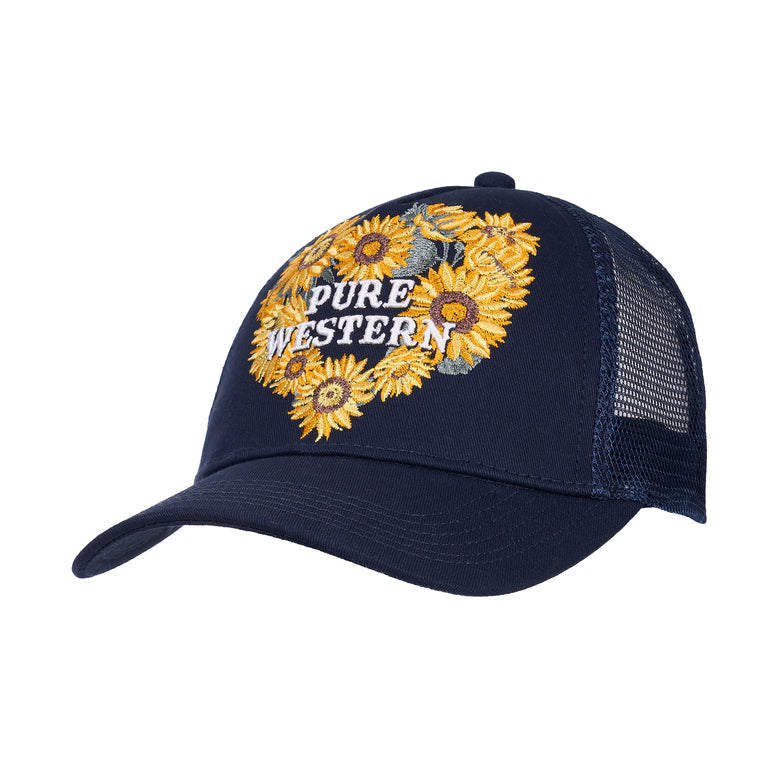Pure Western Womens Marissa High Profile Trucker Cap (P6W2953CAP) Navy OSFM