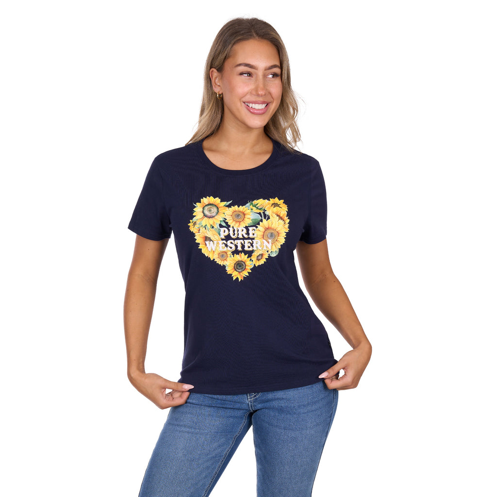 Pure Western Womens Marissa S/S Tee (P6W2598205) Navy