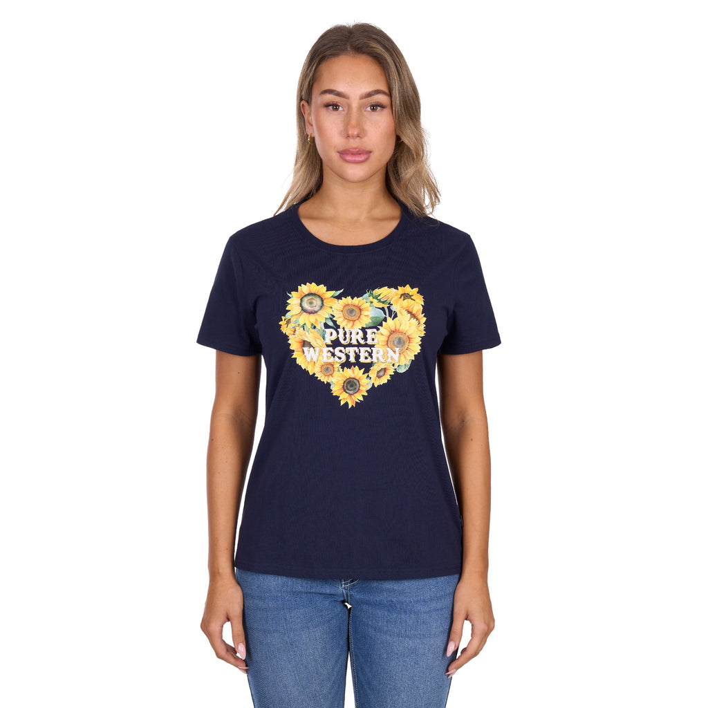 Pure Western Womens Marissa S/S Tee (P6W2598205) Navy