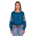 Pure Western Womens Melina L/S Blouse (P6W2543190) Turquoise