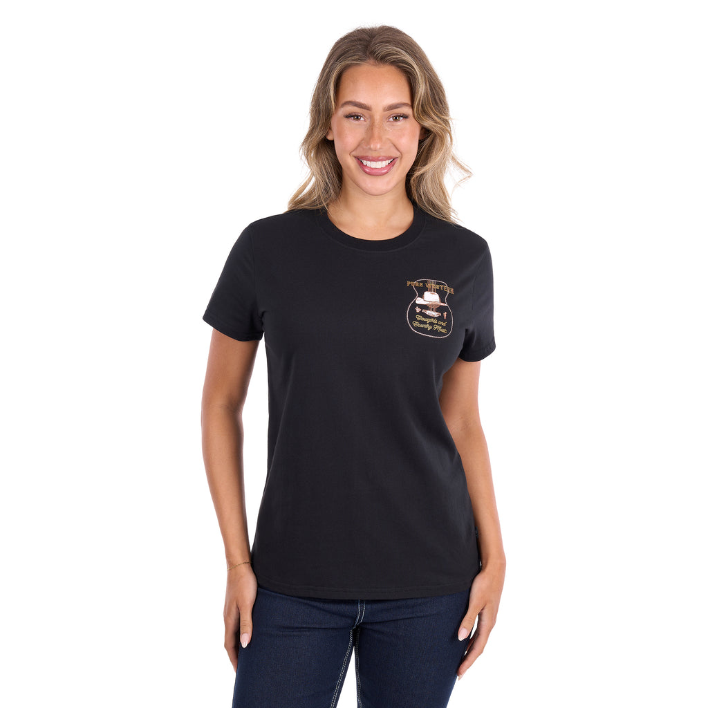 Pure Western Womens Misty S/S Tee (P6S2598282) Black