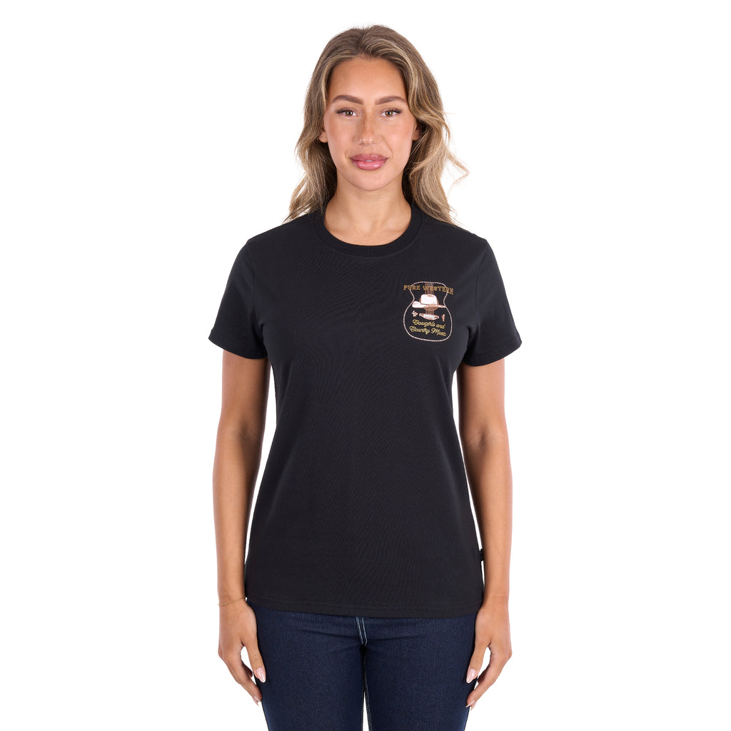 Pure Western Womens Misty S/S Tee (P6S2598282) Black