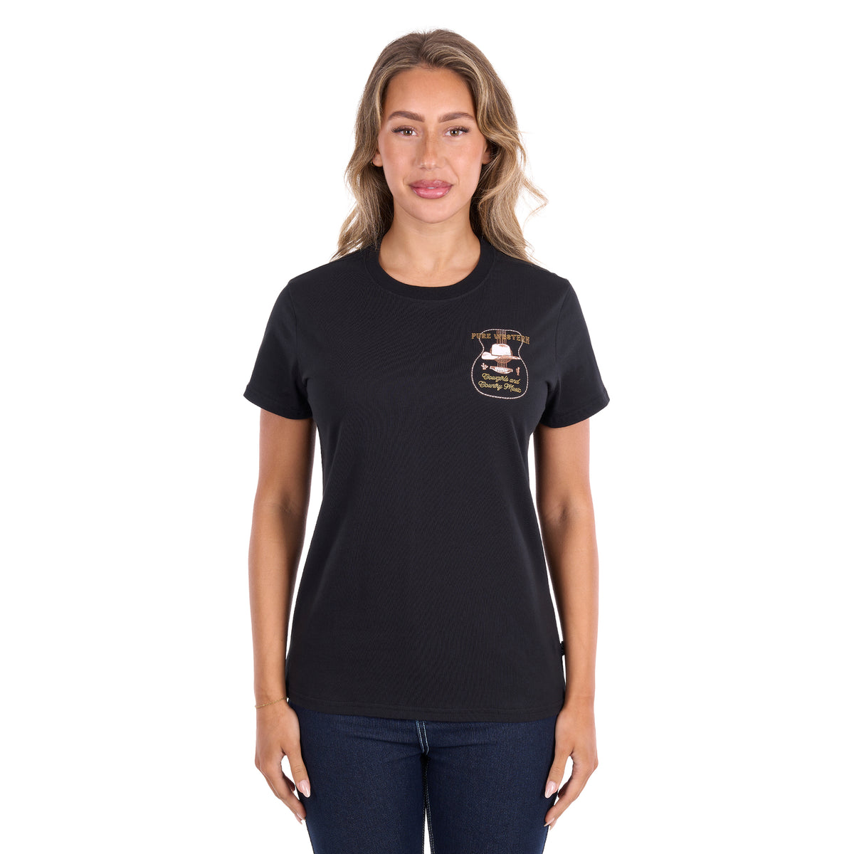 Pure Western Womens Misty S/S Tee (P6S2598282) Black