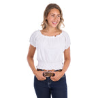 Pure Western Womens Montana S/S Blouse (P6S2510324) White