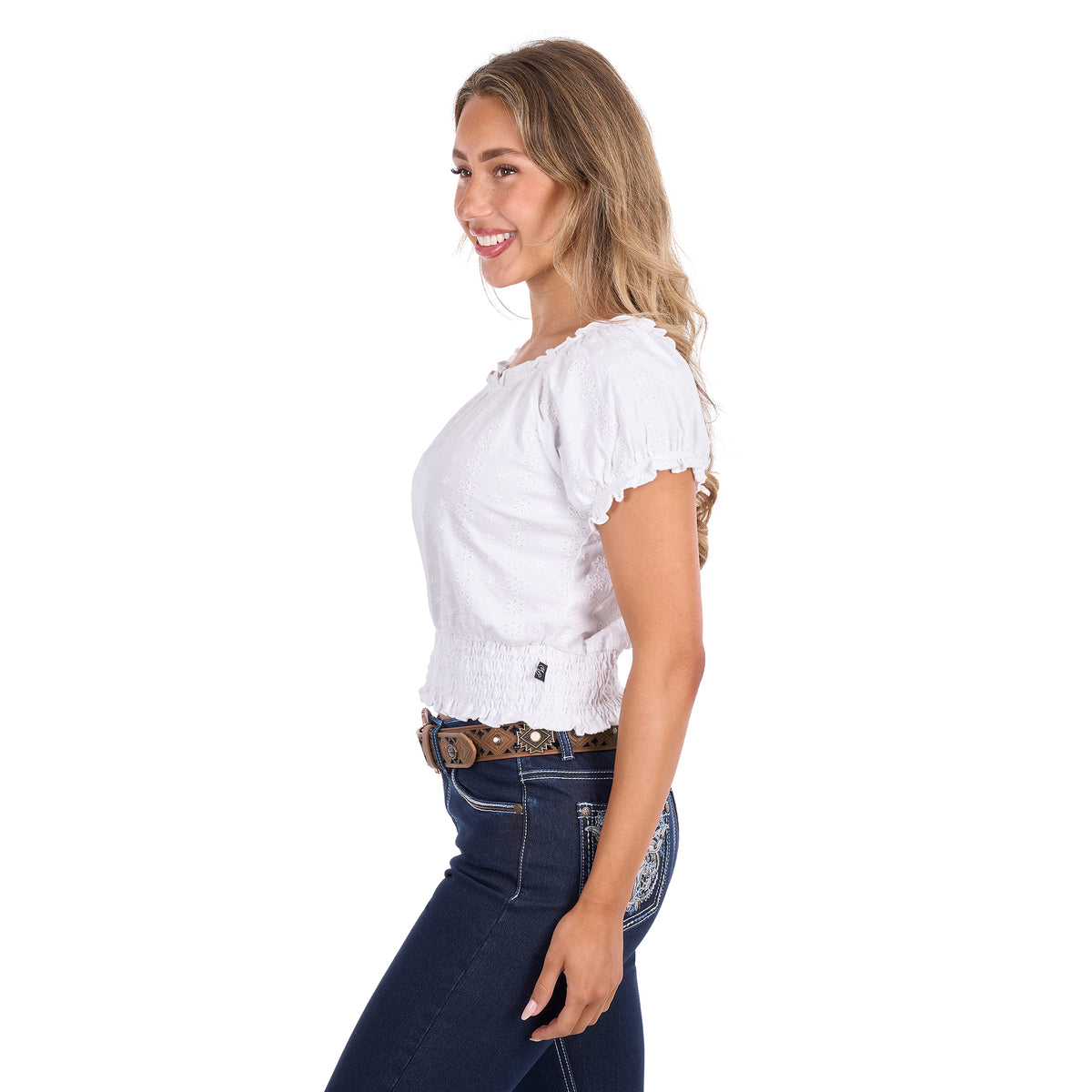 Pure Western Womens Montana S/S Blouse (P6S2510324) White