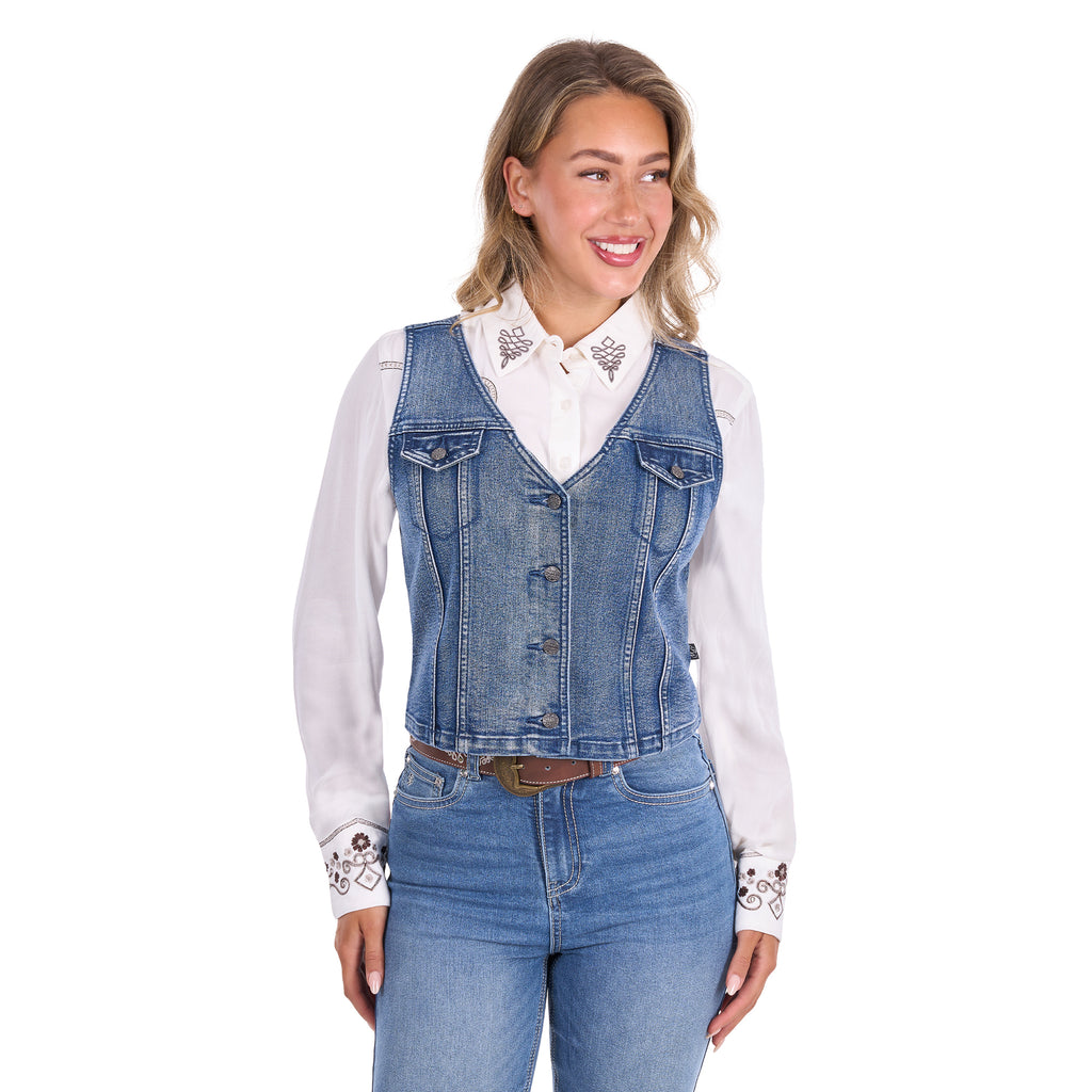 Pure Western Womens Natasha Vest (P6S2508268) Chambray
