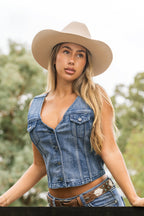 Pure Western Womens Natasha Vest (P6S2508268) Chambray
