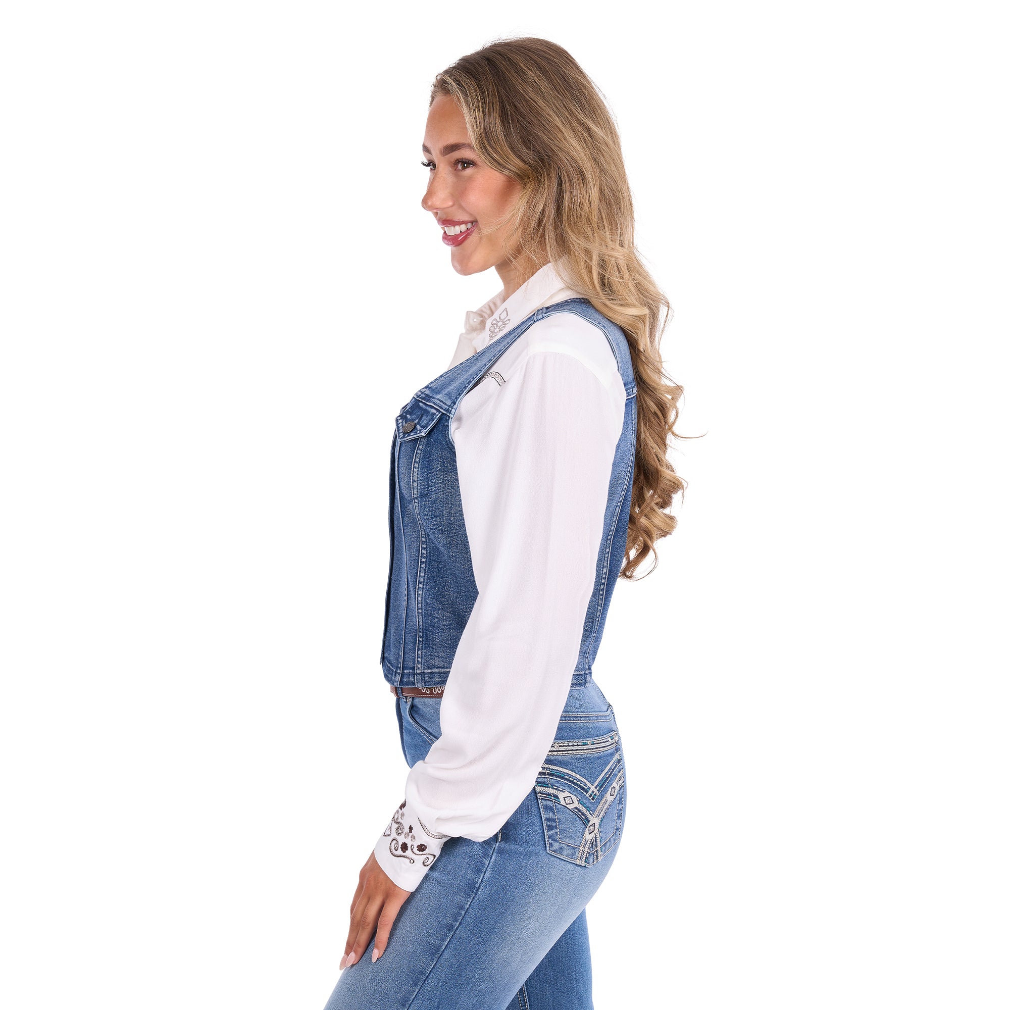 Pure Western Womens Natasha Vest (P6S2508268) Chambray