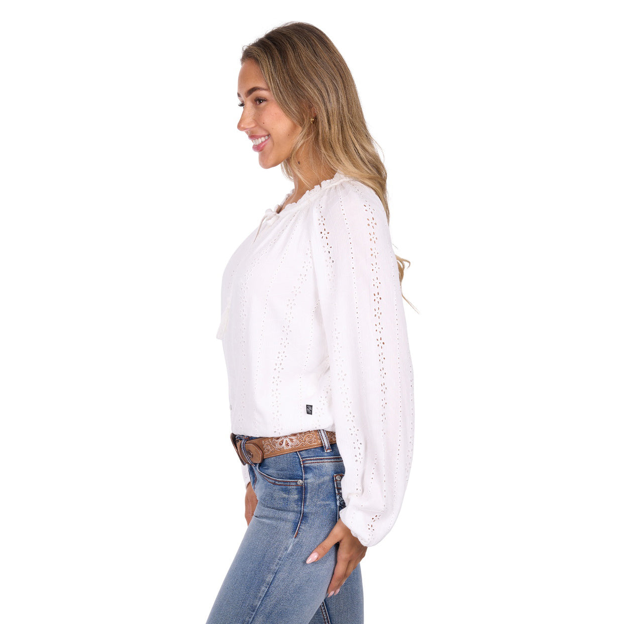Pure Western Womens Pepper L/S Blouse (P6W2541194) White