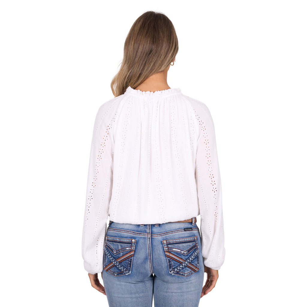 Pure Western Womens Pepper L/S Blouse (P6W2541194) White