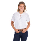 Pure Western Womens Piper S/S Blouse (P6S2509194) White