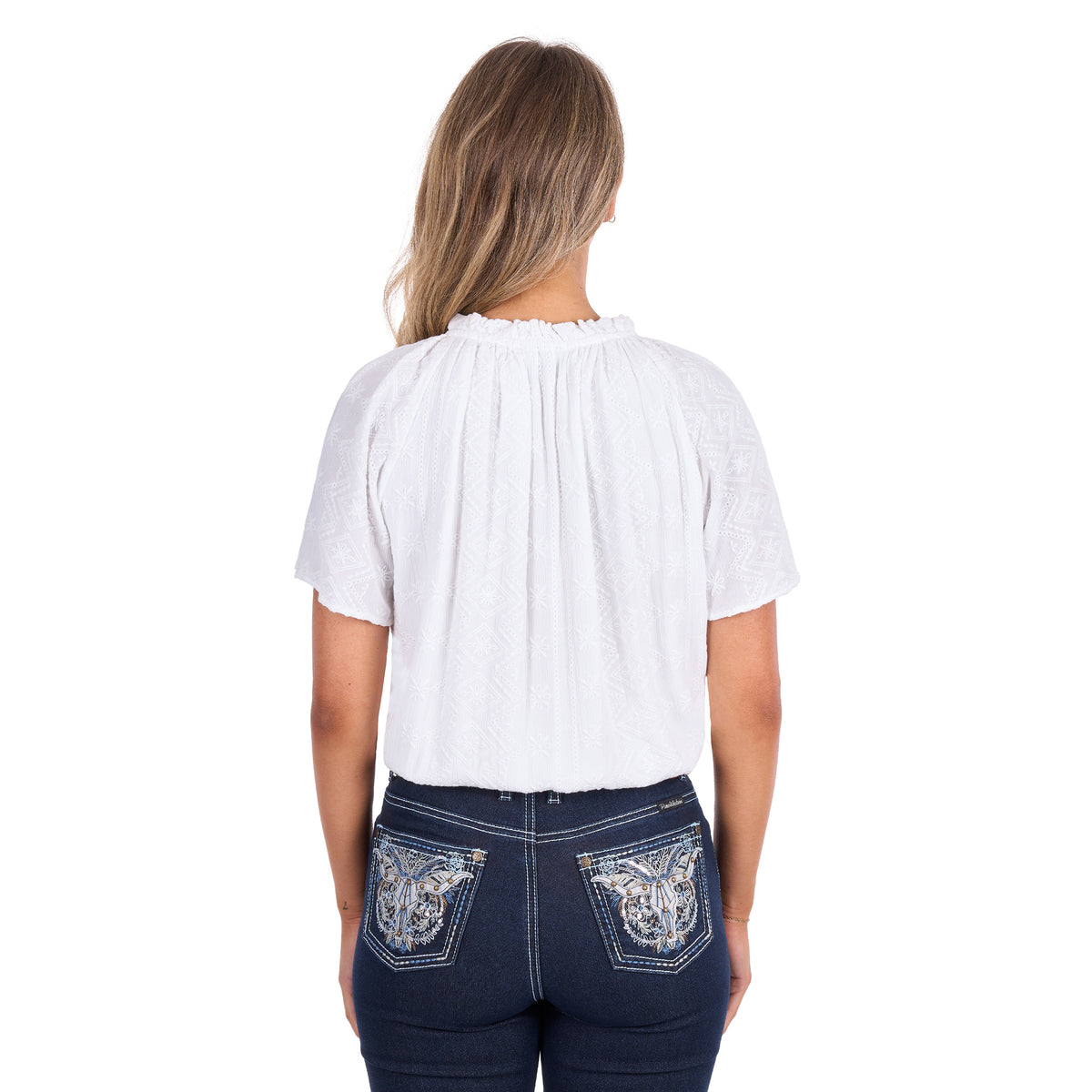 Pure Western Womens Piper S/S Blouse (P6S2509194) White