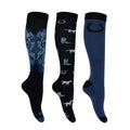Pure Western Womens Riding Socks - 3 Pack (PCP2922SOC) Blues