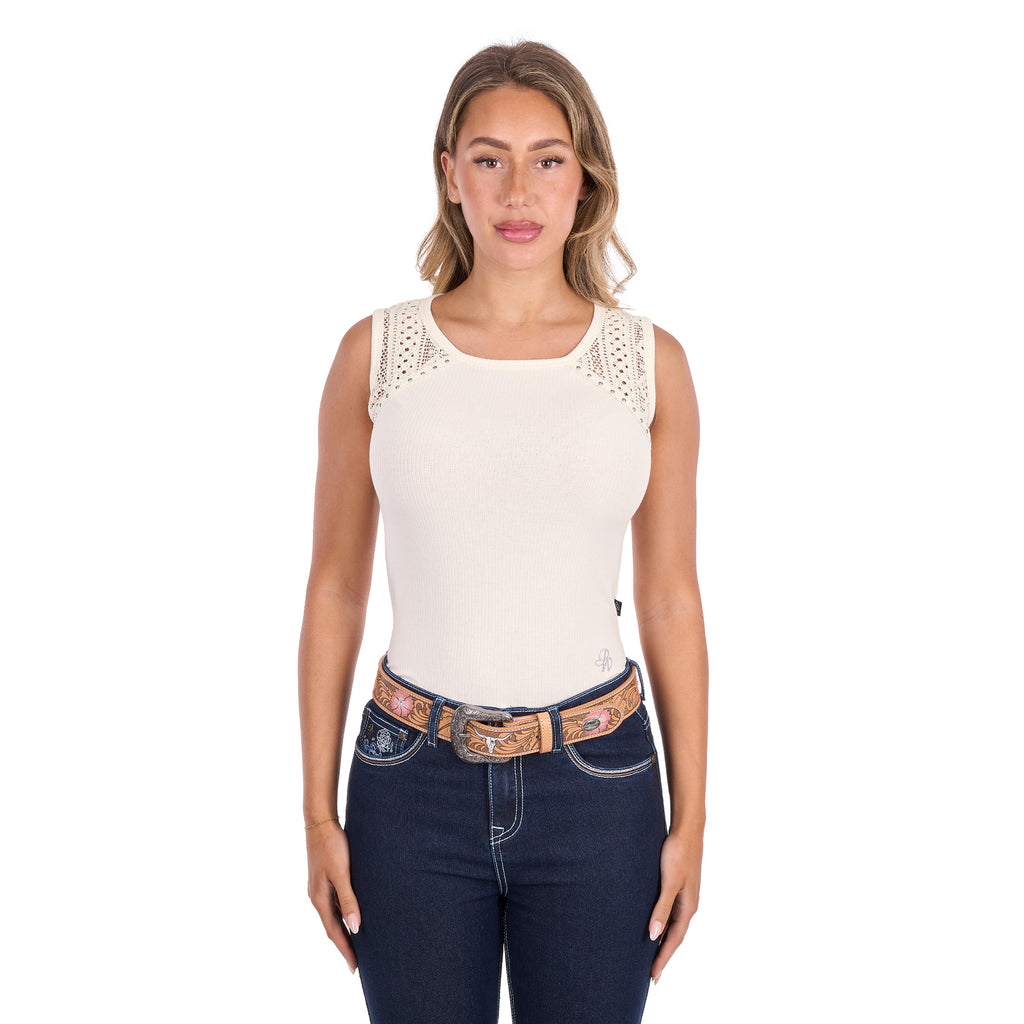 Pure Western Womens Robin Tank (P6S2502267) Cream