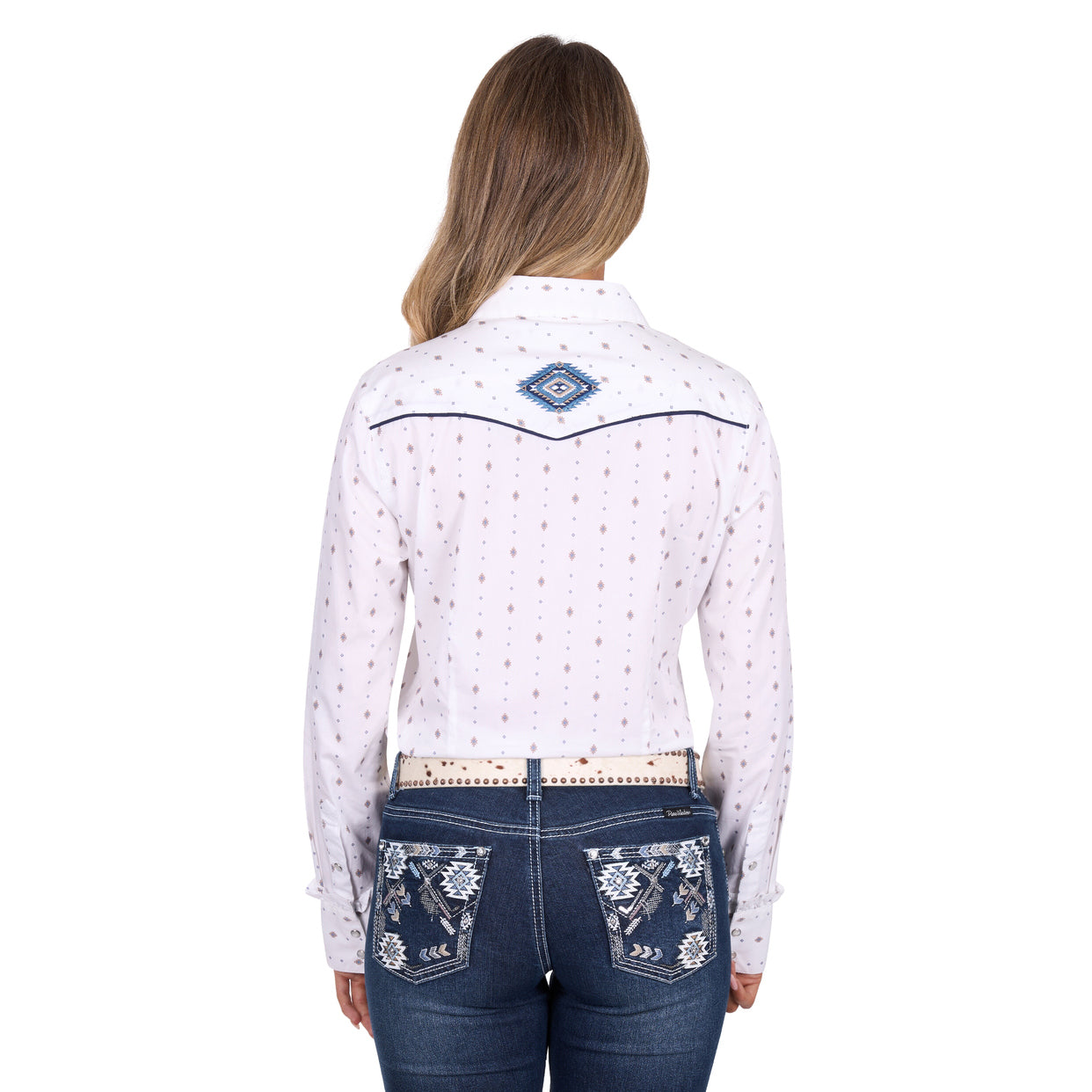 Pure Western Womens Shawna L/S Shirt (P6W2127198) Ivory