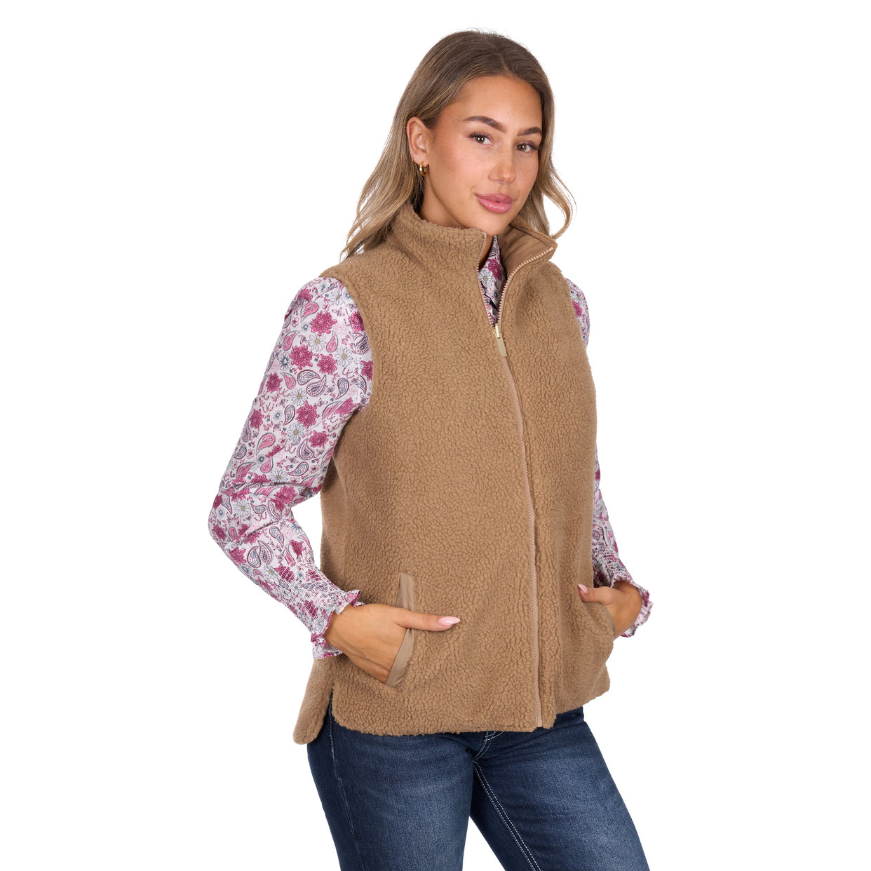 Pure Western Womens Sherri Reversible Vest (P6W2606222) Tan