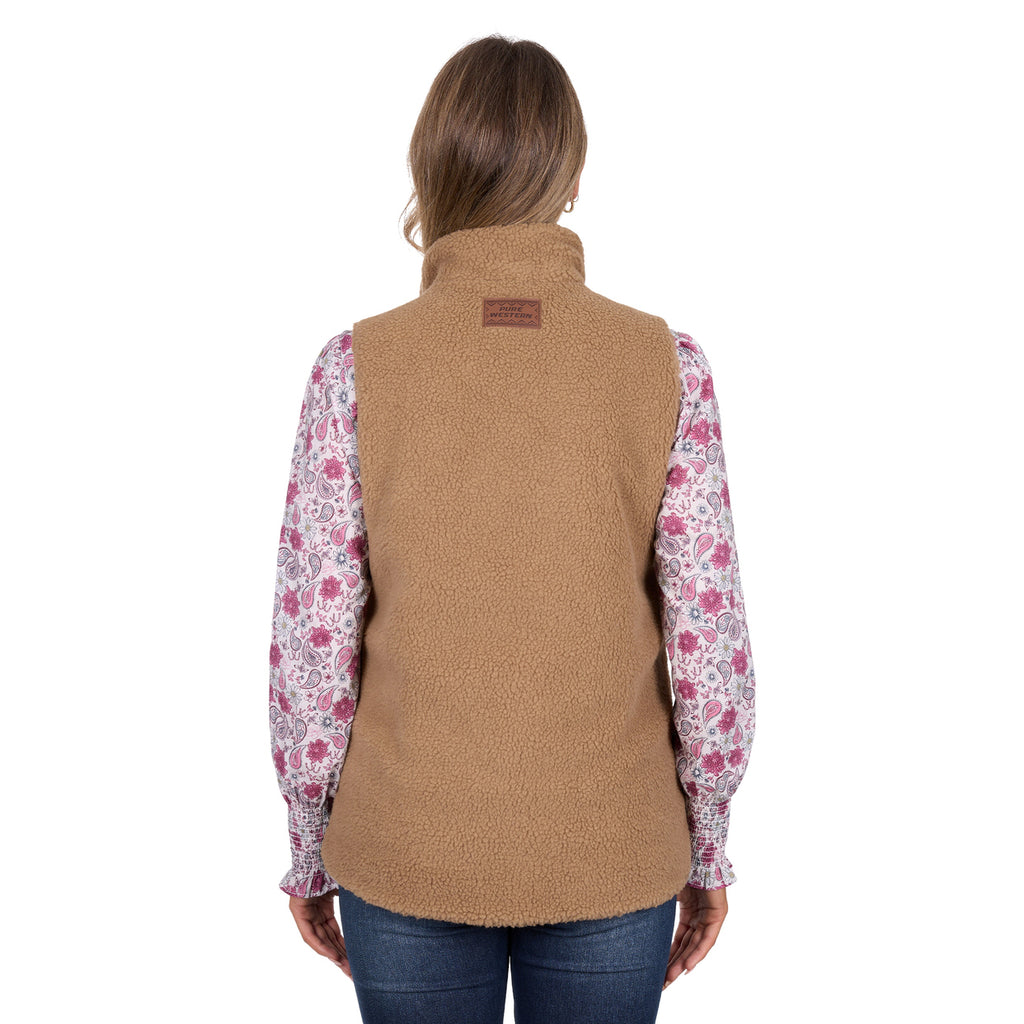Pure Western Womens Sherri Reversible Vest (P6W2606222) Tan