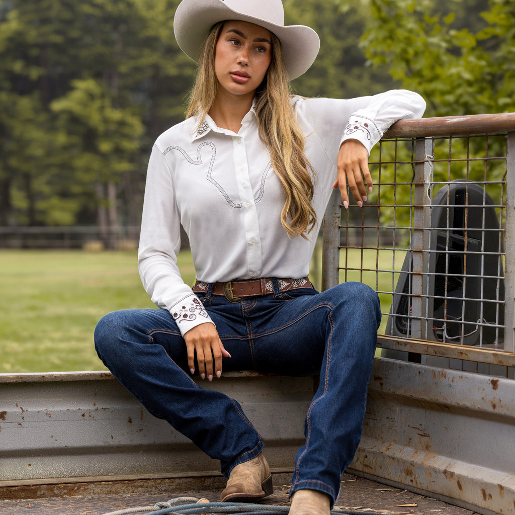 Pure Western Womens Traci L/S Shirt (P6S2126250) Cream