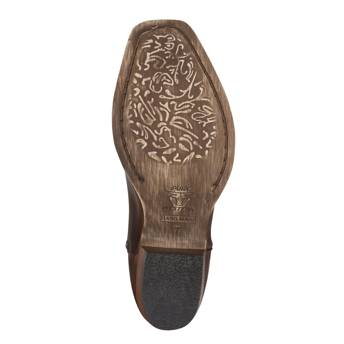 Pure Western Womens Vegas Western Boots (PCP28523) Oily Brown/Plum Sole