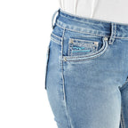 Pure Western Womens Criss Cross Relax Rider Jeans - 36 Leg (PCP2210729) Moonshine Front Pocket Detail