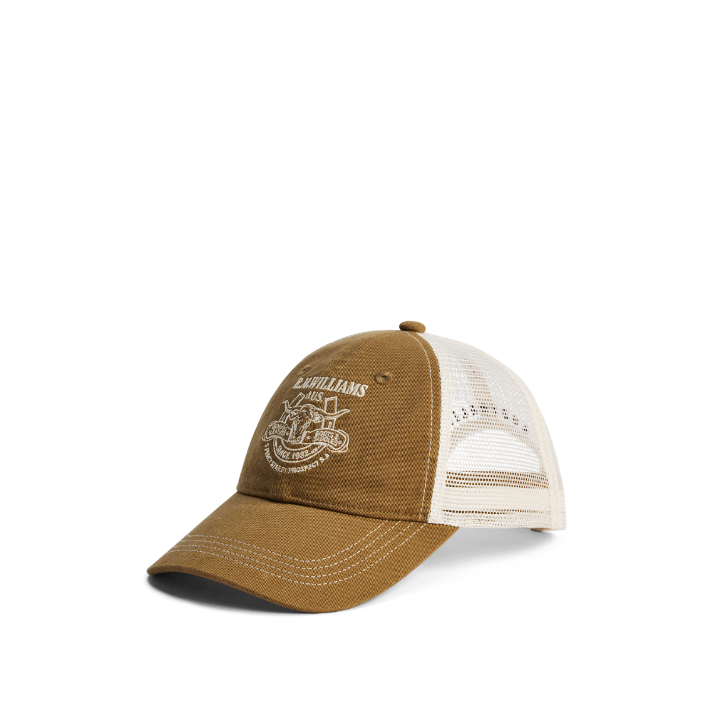 R.M.Williams Boots & Saddles Trucker Cap (ACX9OCT01) Dark Sand