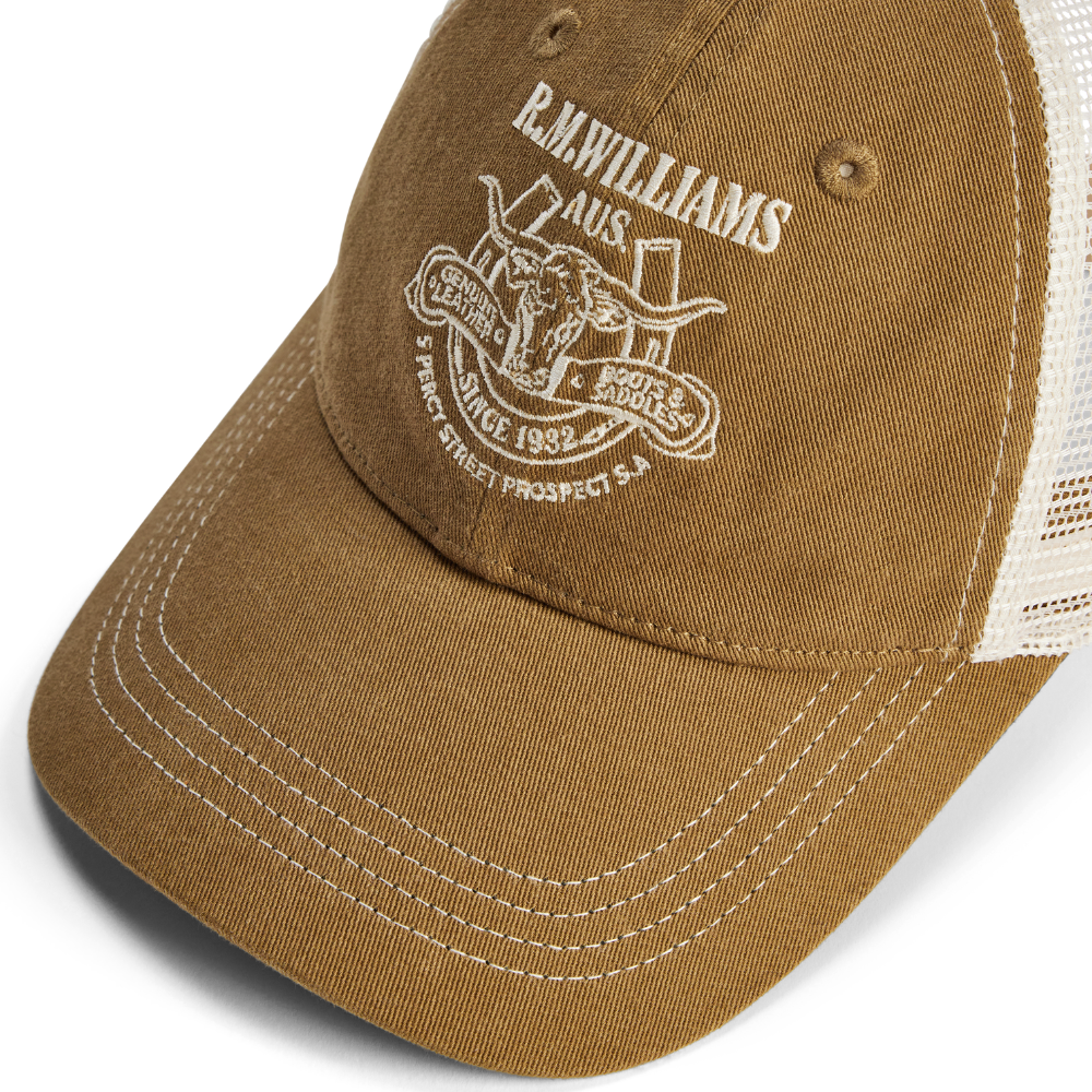 R.M.Williams Boots & Saddles Trucker Cap (ACX9OCT01) Dark Sand