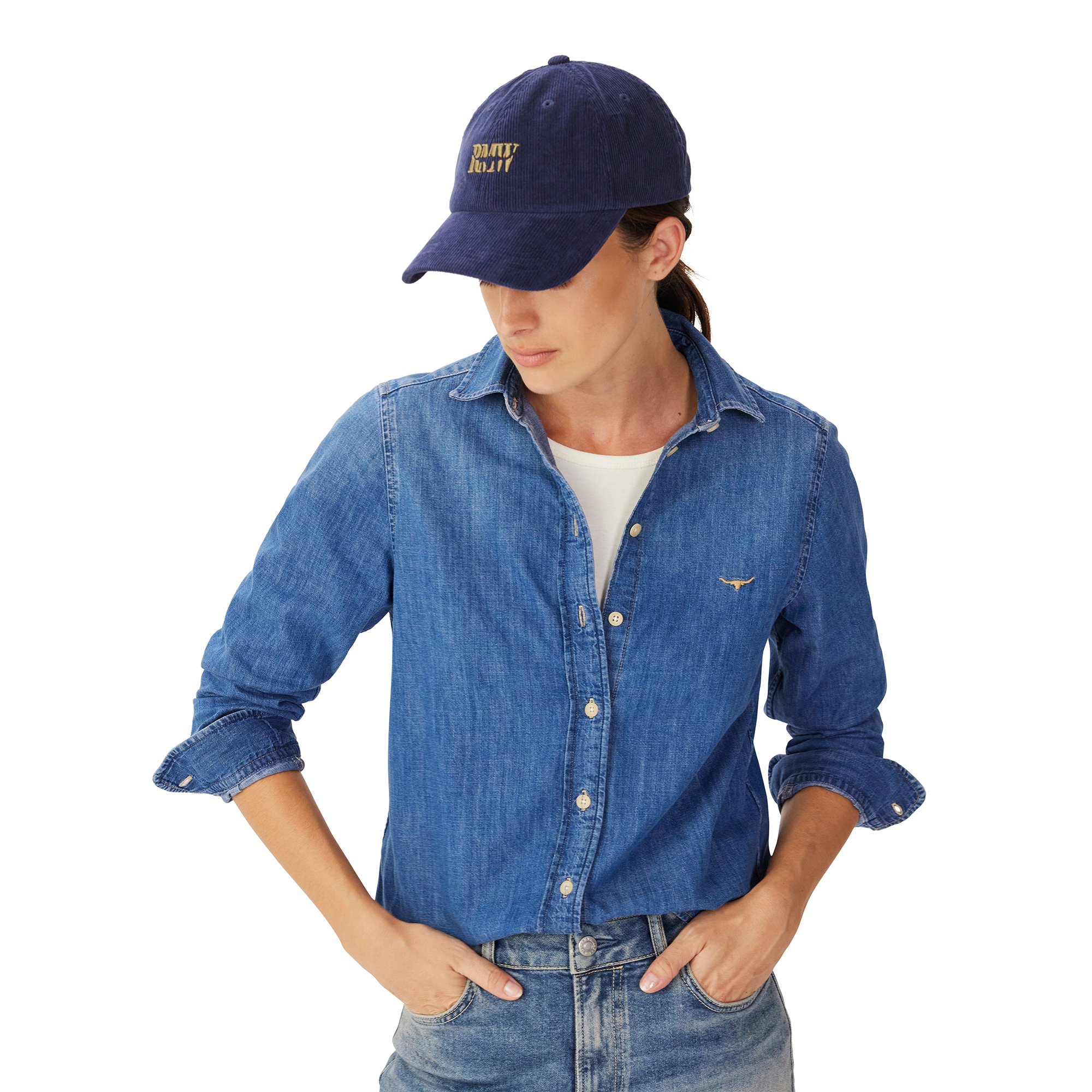 R.M.Williams Branded Cord Cap (ACX9OCR07) French Navy