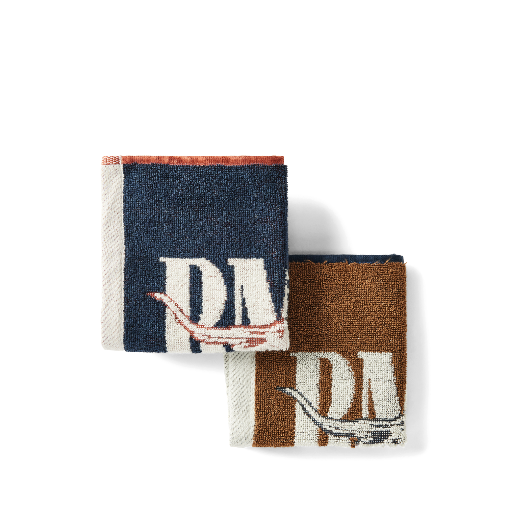 R.M.Williams  Heritage Face Towel 2 Pack (LSXCOCO01) Navy/Brown