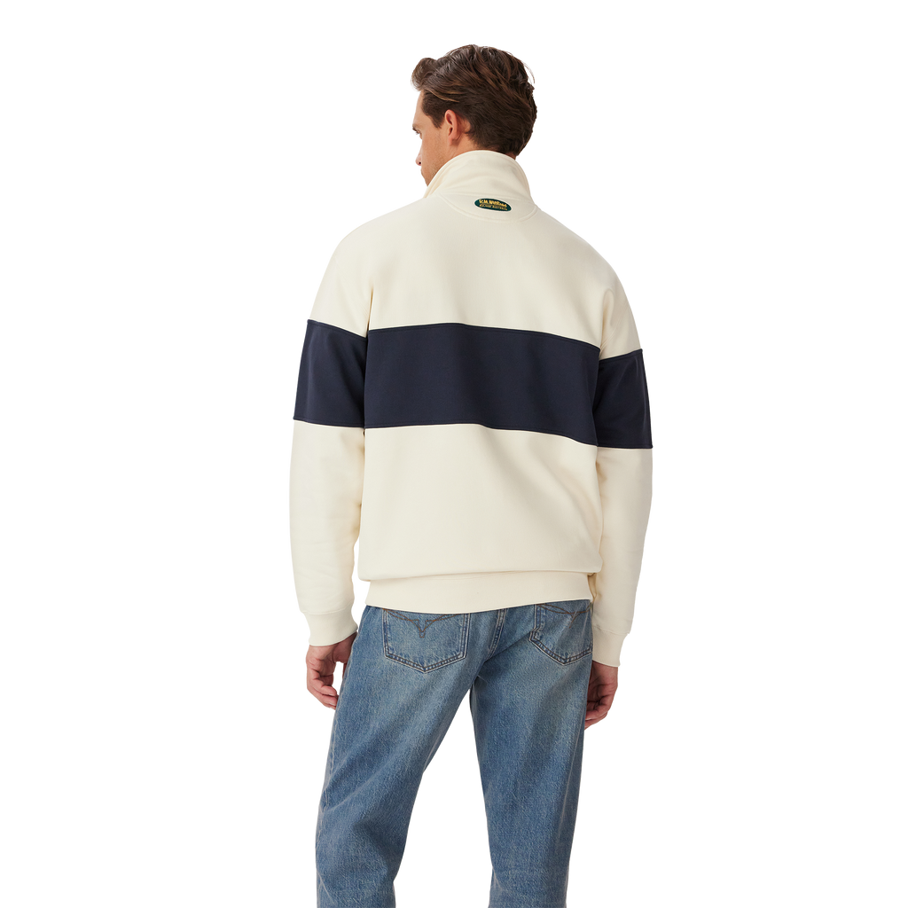 R.M.Williams Unisex 90s Logo 1/4 Zip Jumper (KZU00BB01) Ecru