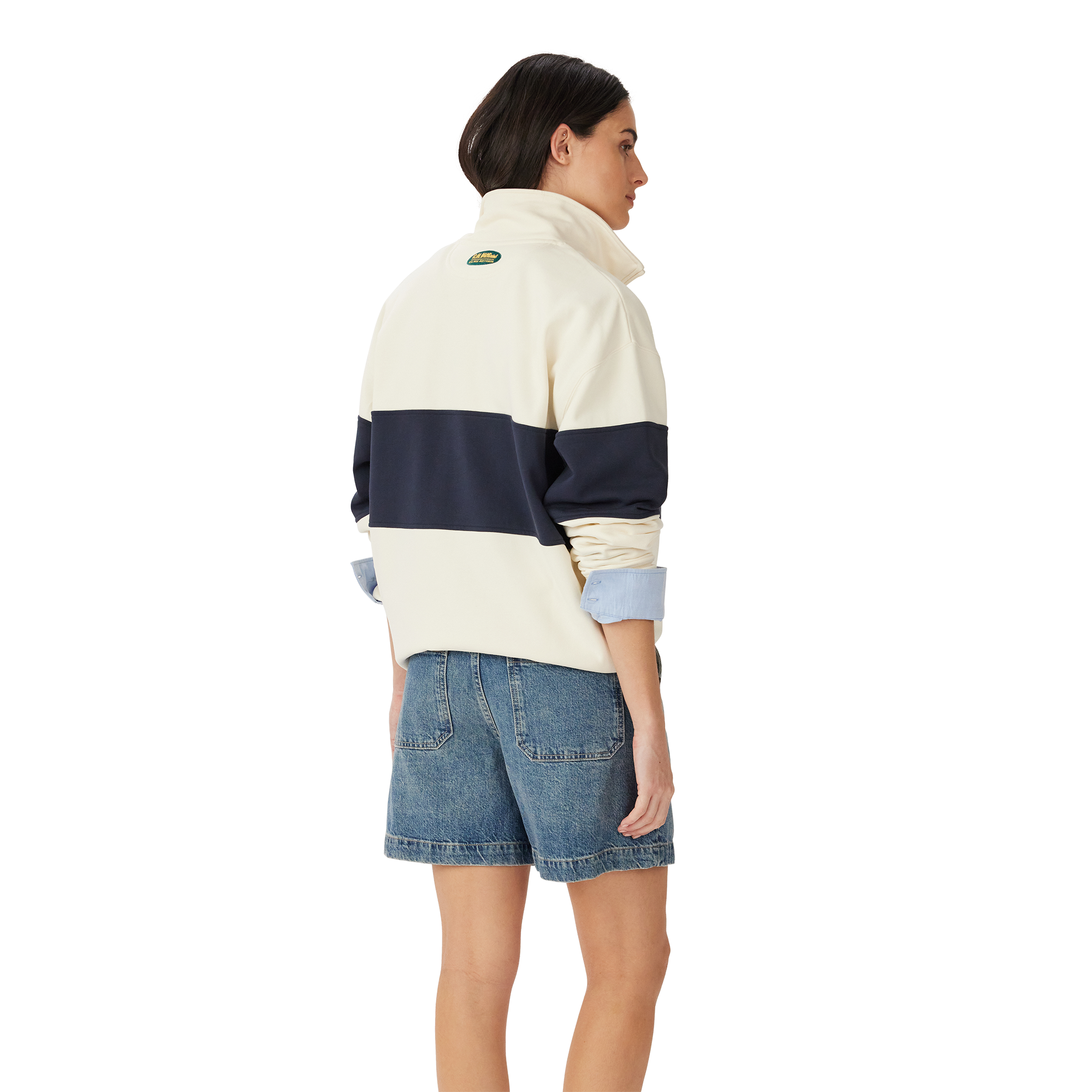 R.M.Williams Unisex 90s Logo 1/4 Zip Jumper (KZU00BB01) Ecru