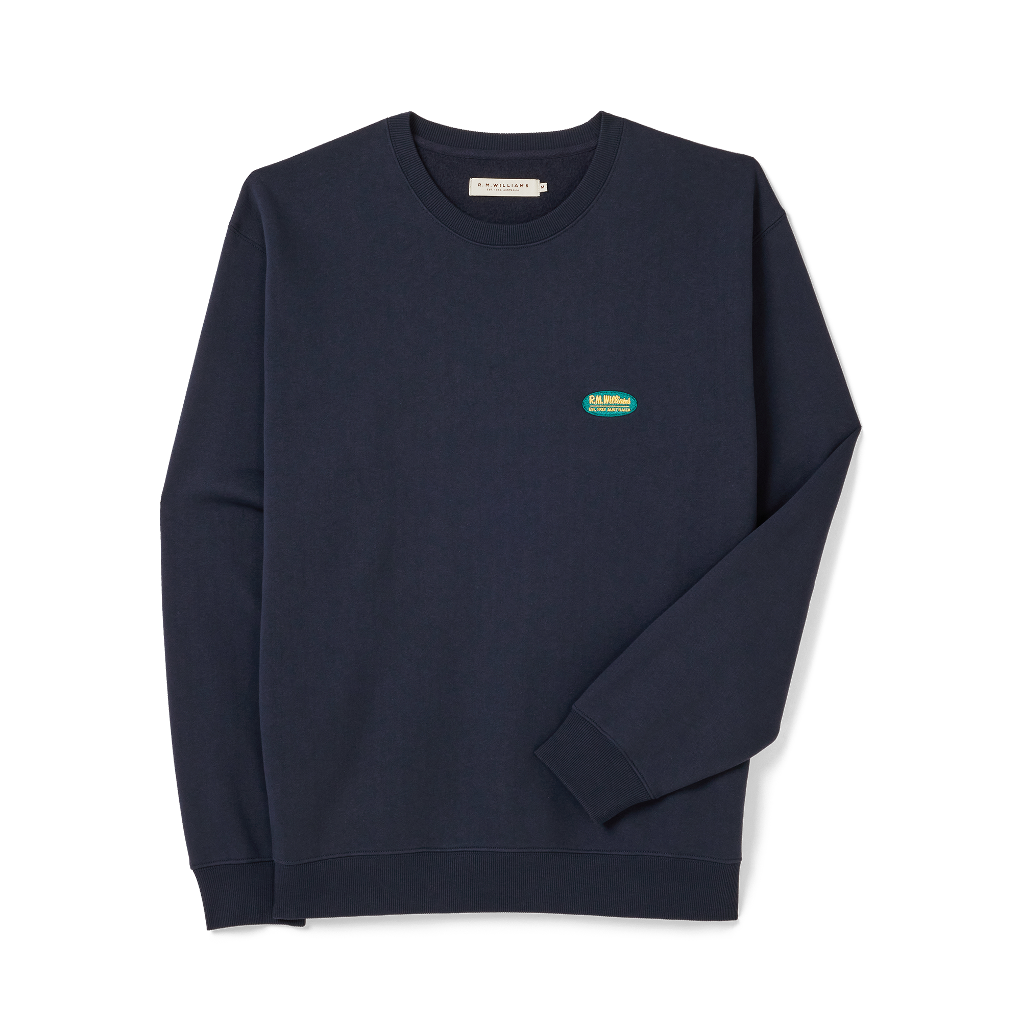 R.M.Williams Unisex 90s Logo Crew Jumper (KCU00BB01) Vintage Navy