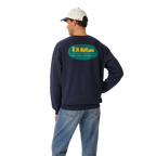 R.M.Williams Unisex 90s Logo Crew Jumper (KCU00BB01) Vintage Navy