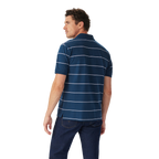 R.M.Williams Mens Albany Stripe Polo (KP210QS10) Vintage Blue