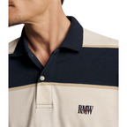 R.M.Williams Mens Balmain Stripe Polo (KP210QS13) Ecru/Navy