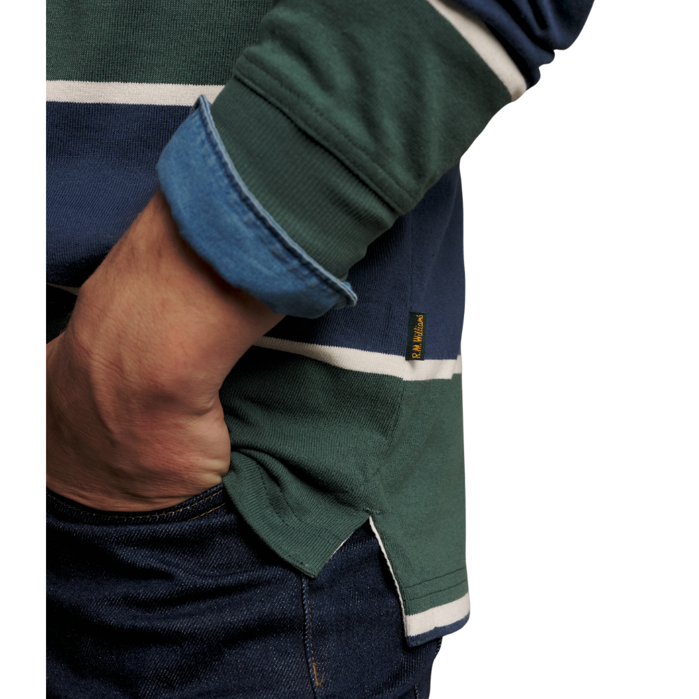 R.M.Williams Mens Balmain Stripe Rugby (KR200RJ19) Pine/Blue