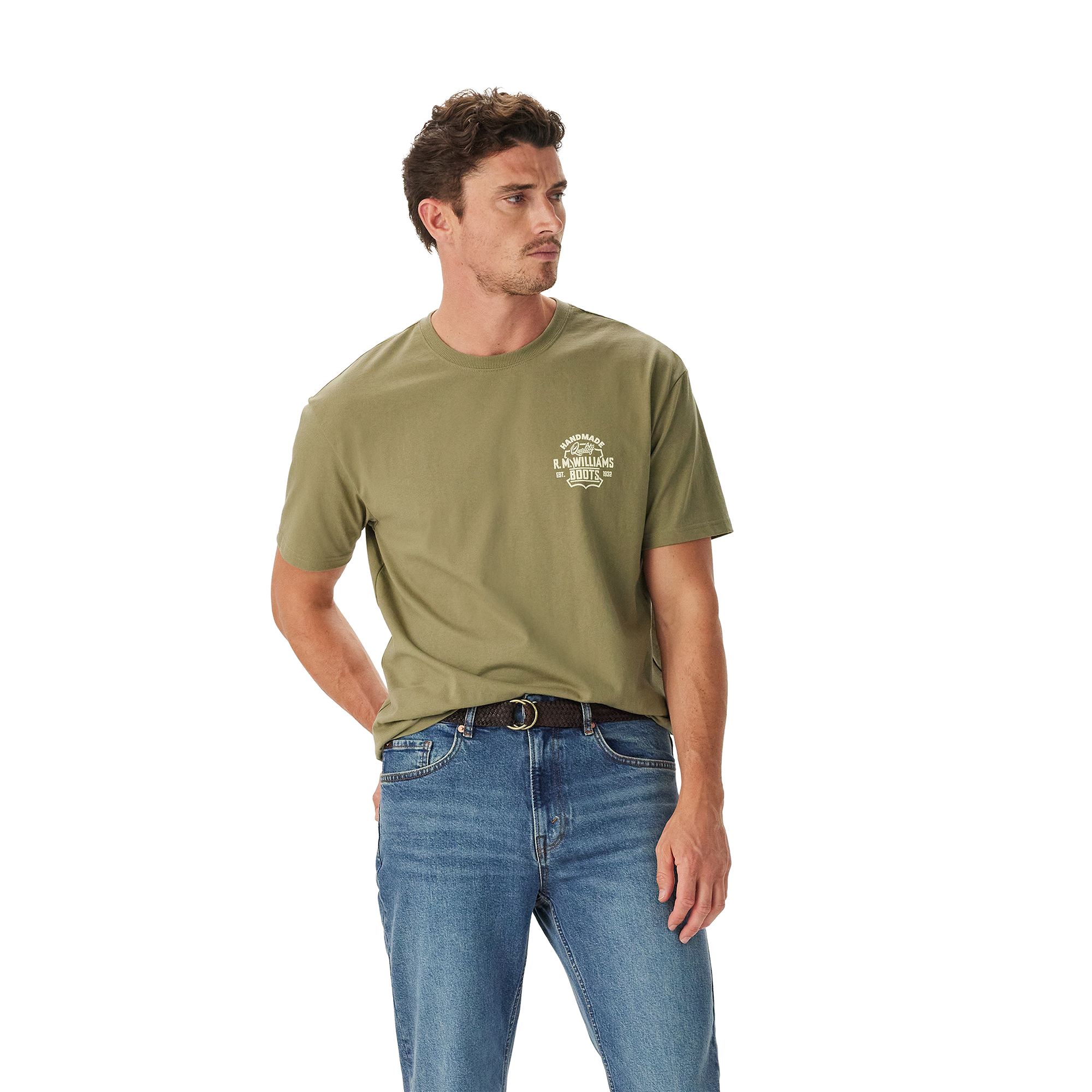 R.M.Williams Unisex Boots S/S Tee (KDU10JE08) Sage