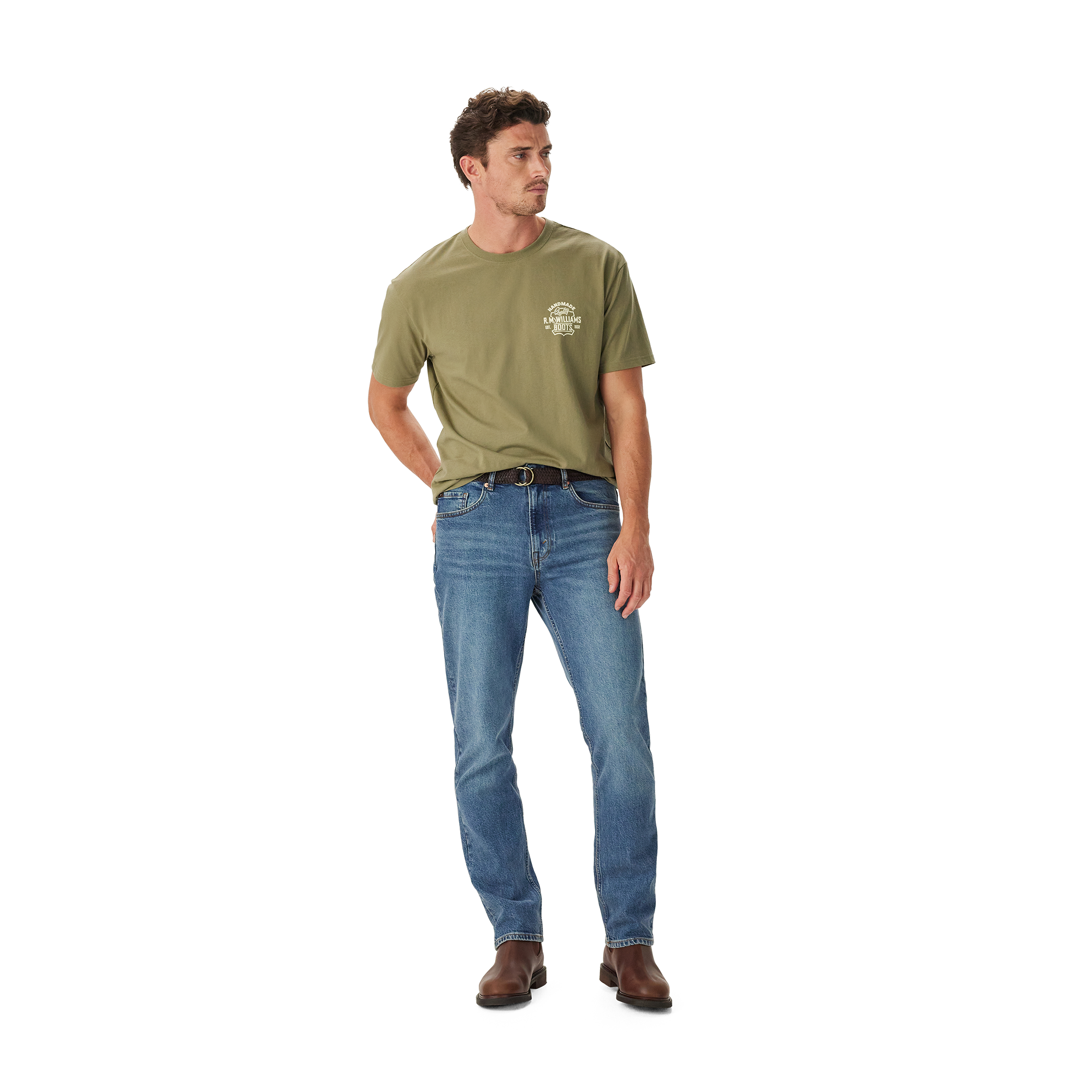 R.M.Williams Unisex Boots S/S Tee (KDU10JE08) Sage