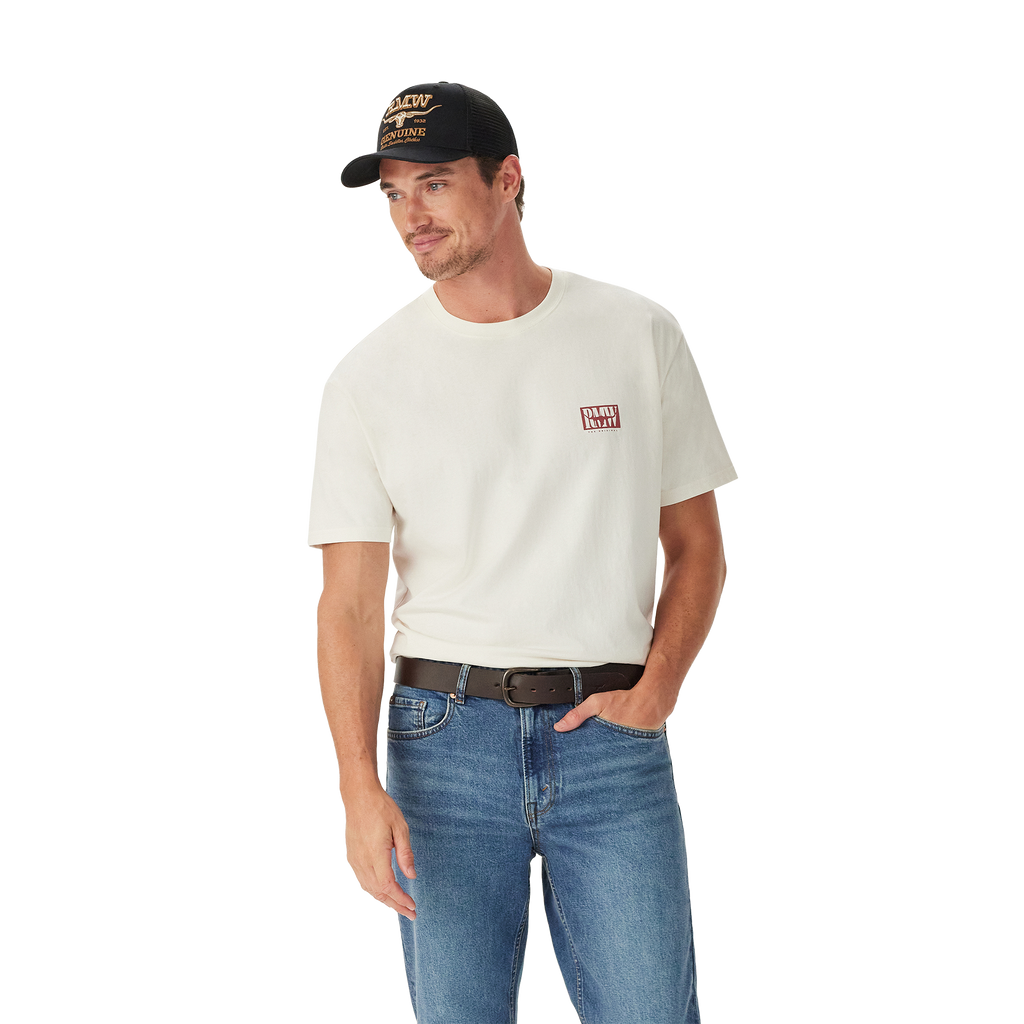 R.M.Williams Mens Branded S/S Tee (KDU10JE07) White