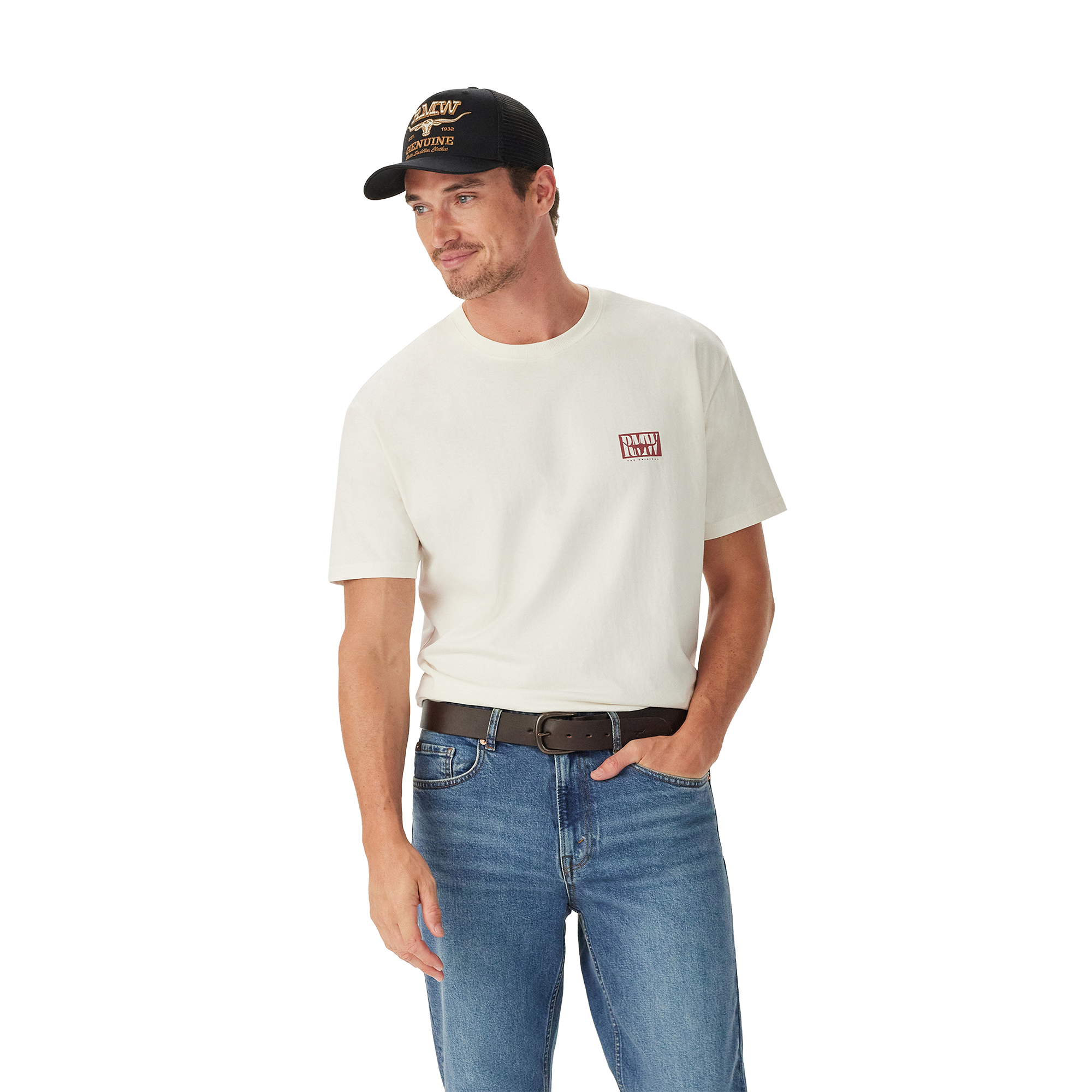 R.M.Williams Mens Branded S/S Tee (KDU10JE07) White