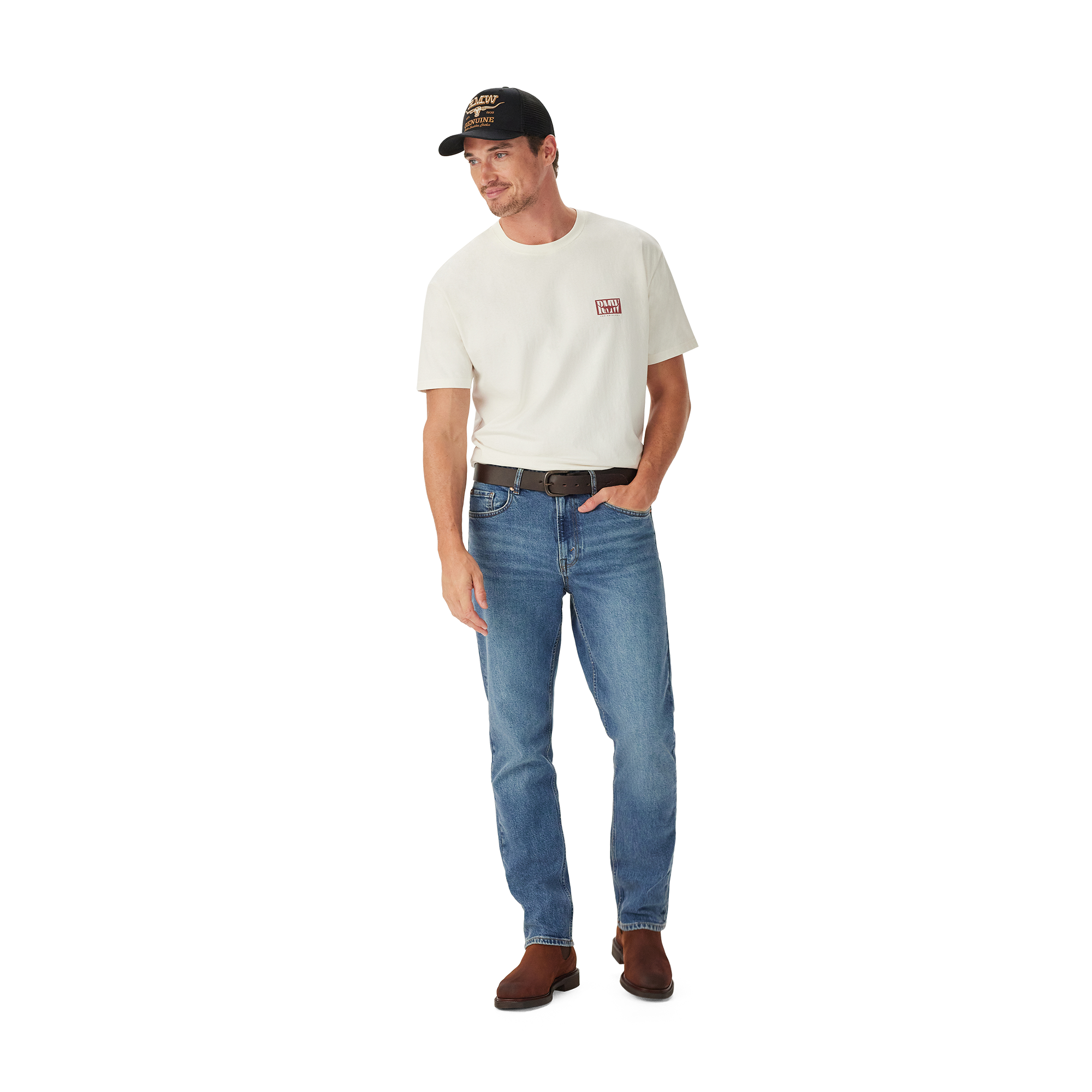 R.M.Williams Mens Branded S/S Tee (KDU10JE07) White