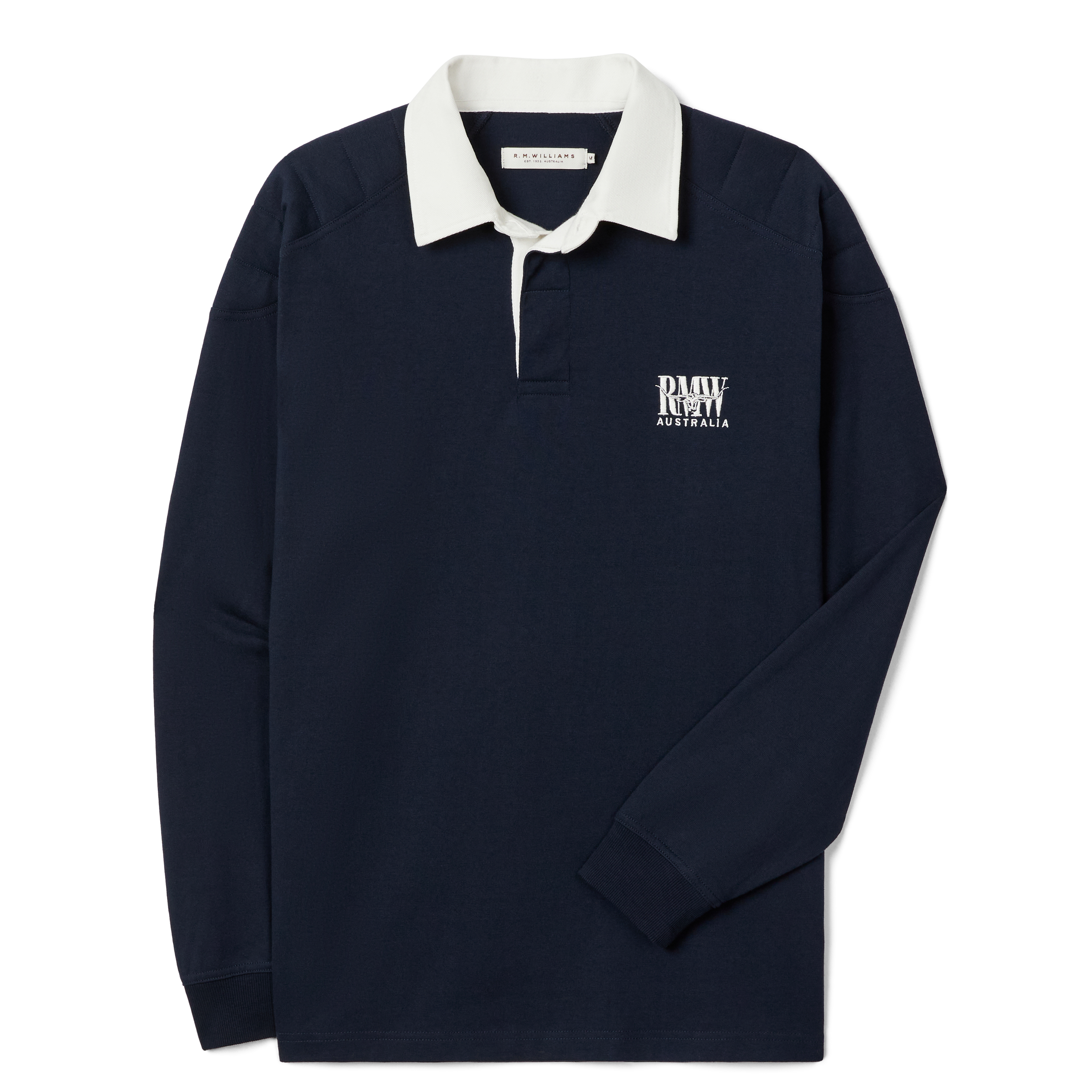 R.M.Williams Mens Classic Shoulder Rugby (KR200RJ4502) Navy Flat Lay
