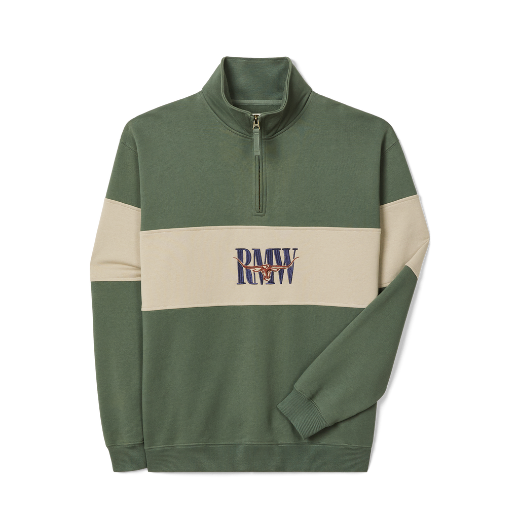 R.M.Williams Mens Heritage 1/4 Zip Sweatshirt (KZU00BB02) Spruce Green