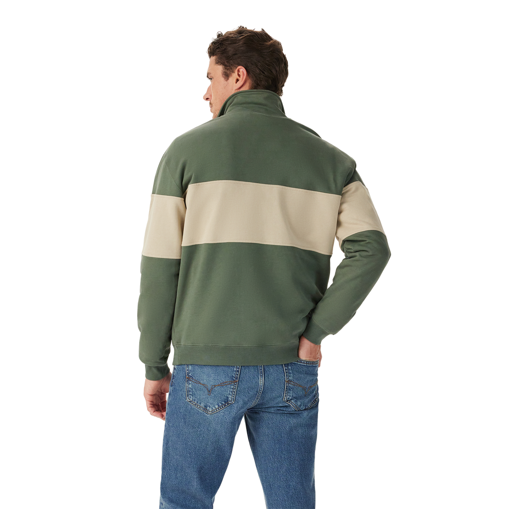 R.M.Williams Mens Heritage 1/4 Zip Sweatshirt (KZU00BB02) Spruce Green