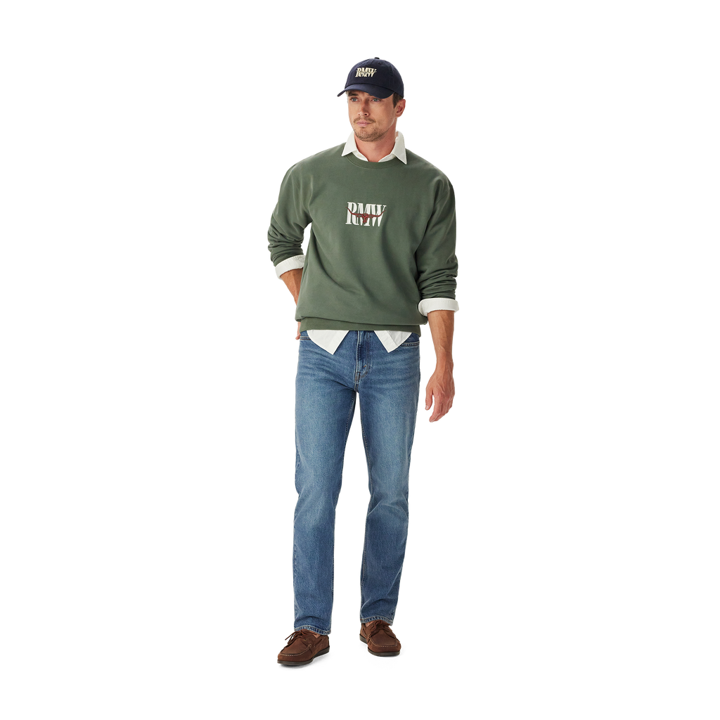 R.M.Williams Mens Heritage Crew Sweatshirt (KCU00BB04) Spruce Green